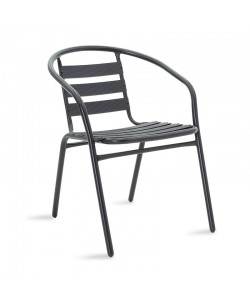 Πολυθρόνα Tade pakoworld στοιβαζόμενη μέταλλο μαύρο 54x62x74εκ