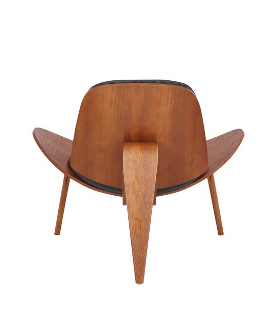 Πολυθρόνα Vilma pakoworld PU μαύρο- plywood καρυδί 90x73x75εκ Πολυθρόνα Vilma pakoworld PU μαύρο- plywood καρυδί 90x73x75εκ
