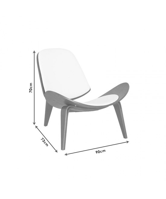 Πολυθρόνα Vilma pakoworld PU μαύρο- plywood καρυδί 90x73x75εκ Πολυθρόνα Vilma pakoworld PU μαύρο- plywood καρυδί 90x73x75εκ