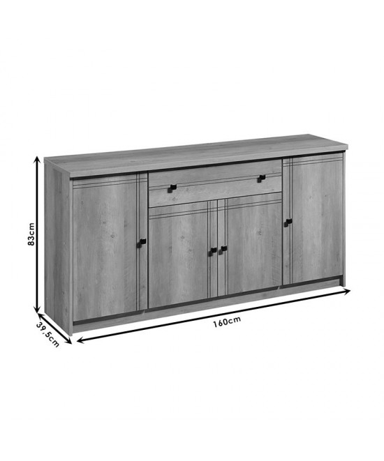 Μπουφές Libby pakoworld φυσικό 160x39.5x83εκ Μπουφές Libby pakoworld φυσικό 160x39.5x83εκ