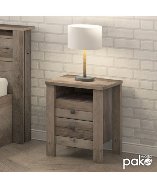 Κομοδίνο Tara pakoworld rustic oak 40x40x50.5εκ