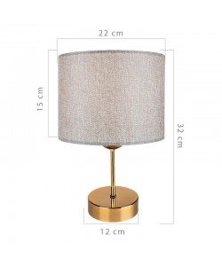 Επιτραπέζιο φωτιστικό PWL-0961 pakoworld Ε27 μπεζ καφέ-χρυσό Φ22x32εκ