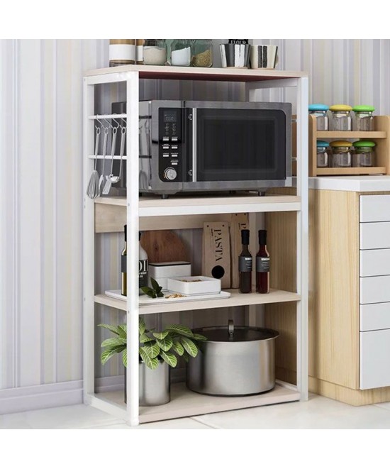 Ραφιέρα επιδαπέδια Wille pakoworld μέταλλο λευκό-φυσικό 50x35x99.5εκ