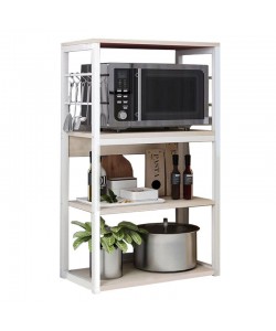 Ραφιέρα επιδαπέδια Wille pakoworld μέταλλο λευκό-φυσικό 50x35x99.5εκ