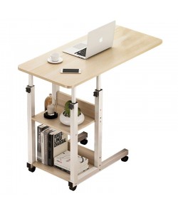 Βοηθητικό τραπέζι Babs pakoworld τροχήλατο λευκό-φυσικό 60x40x86εκ