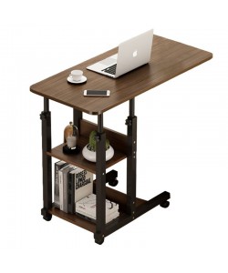 Βοηθητικό τραπέζι Babs pakoworld τροχήλατο καρυδί-μαύρο 60x40x86εκ