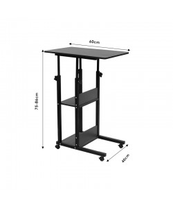 Βοηθητικό τραπέζι Babs pakoworld τροχήλατο καρυδί-μαύρο 60x40x86εκ Βοηθητικό τραπέζι Babs pakoworld τροχήλατο καρυδί-μαύρο 60x40x86εκ