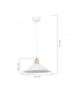 Φωτιστικό οροφής μονόφωτο PWL-0964 pakoworld Ε27 λευκό Φ30x14.5εκ