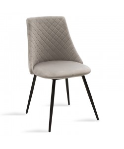 Καρέκλα Giselle pakoworld βελούδο γκρι-μαύρο πόδι