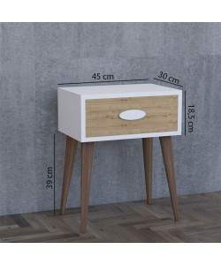 Κομοδίνο Laber pakoworld με ένα συρτάρι καρυδί-λευκό-sonoma 45x30x57.5εκ Κομοδίνο Laber pakoworld με ένα συρτάρι καρυδί-λευκό-sonoma 45x30x57.5εκ