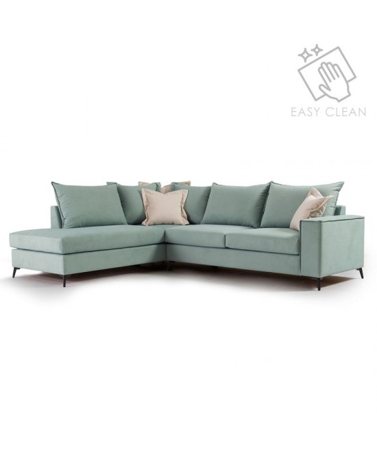 Γωνιακός καναπές δεξιά γωνία Romantic pakoworld ύφασμα Ciel-Cream 290x235x95εκ Γωνιακός καναπές δεξιά γωνία Romantic pakoworld ύφασμα Ciel-Cream 290x235x95εκ