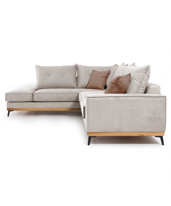 Γωνιακός καναπές δεξιά γωνία Luxury II pakoworld ύφασμα cream-mocha 290x235x95εκ Γωνιακός καναπές δεξιά γωνία Luxury II pakoworld ύφασμα cream-mocha 290x235x95εκ
