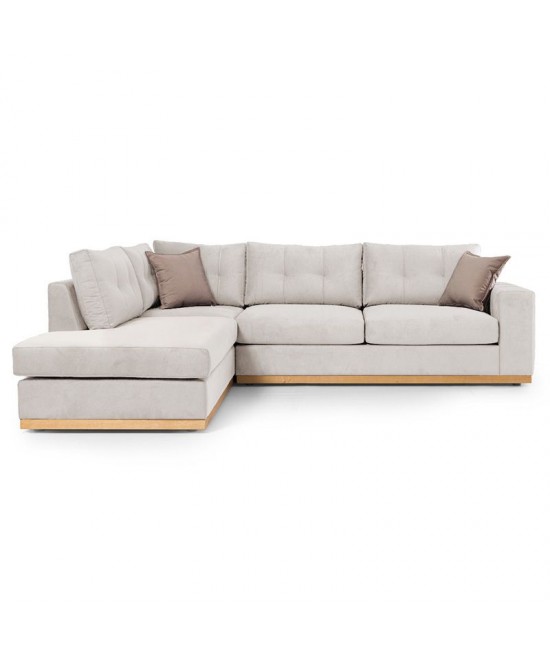 Γωνιακός καναπές δεξιά γωνία Boston pakoworld ύφασμα cream-mocha 280x225x90εκ Γωνιακός καναπές δεξιά γωνία Boston pakoworld ύφασμα cream-mocha 280x225x90εκ