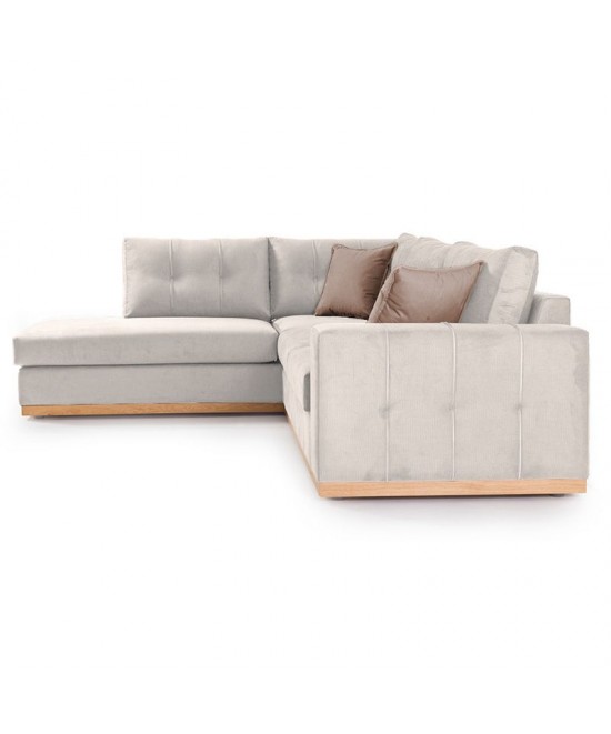 Γωνιακός καναπές δεξιά γωνία Boston pakoworld ύφασμα cream-mocha 280x225x90εκ Γωνιακός καναπές δεξιά γωνία Boston pakoworld ύφασμα cream-mocha 280x225x90εκ