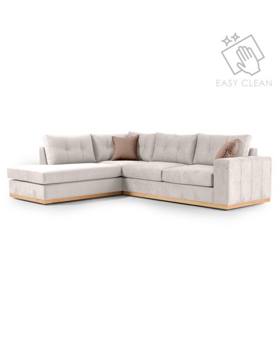 Γωνιακός καναπές δεξιά γωνία Boston pakoworld ύφασμα cream-mocha 280x225x90εκ Γωνιακός καναπές δεξιά γωνία Boston pakoworld ύφασμα cream-mocha 280x225x90εκ