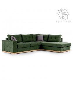 Γωνιακός καναπές αριστερή γωνία Boston pakoworld ύφασμα κυπαρισσί-ανθρακί 280x225x90εκ