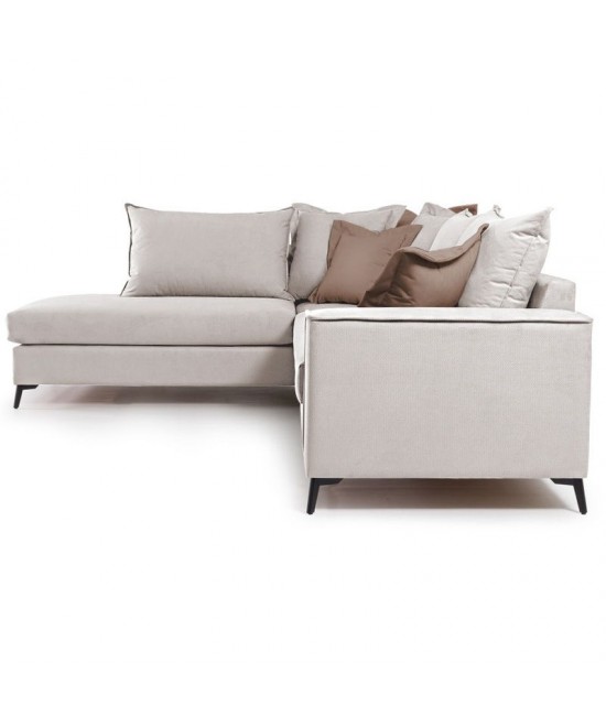 Γωνιακός καναπές δεξιά γωνία Romantic pakoworld ύφασμα cream-mocha 290x235x95εκ Γωνιακός καναπές δεξιά γωνία Romantic pakoworld ύφασμα cream-mocha 290x235x95εκ