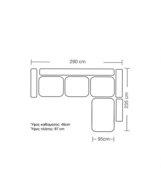 Γωνιακός καναπές αριστερή γωνία Romantic pakoworld ύφασμα mocha-cream 290x235x95εκ Γωνιακός καναπές αριστερή γωνία Romantic pakoworld ύφασμα mocha-cream 290x235x95εκ