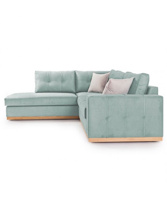 Γωνιακός καναπές δεξιά γωνία Boston pakoworld ύφασμα ciel-cream 280x225x90εκ Γωνιακός καναπές δεξιά γωνία Boston pakoworld ύφασμα ciel-cream 280x225x90εκ