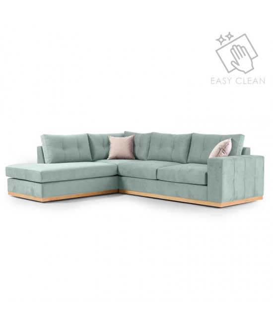 Γωνιακός καναπές δεξιά γωνία Boston pakoworld ύφασμα ciel-cream 280x225x90εκ Γωνιακός καναπές δεξιά γωνία Boston pakoworld ύφασμα ciel-cream 280x225x90εκ