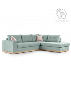 Γωνιακός καναπές αριστερή γωνία Boston pakoworld ύφασμα ciel-cream 280x225x90εκ