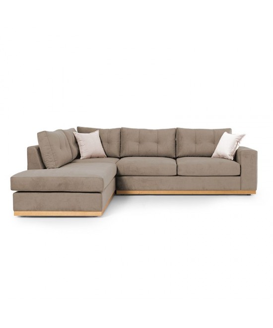 Γωνιακός καναπές δεξιά γωνία Boston pakoworld ύφασμα mocha-cream 280x225x90εκ Γωνιακός καναπές δεξιά γωνία Boston pakoworld ύφασμα mocha-cream 280x225x90εκ