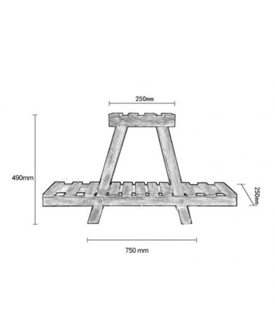 Ραφιέρα-σταντ φυτών Tisa pakoworld ξύλο καφέ 75x25x49εκ