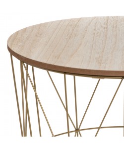 Τραπέζι σαλονιού Kumi pakoworld oak-χρυσό Φ41x40εκ