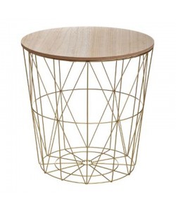 Τραπέζι σαλονιού Kumi pakoworld oak-χρυσό Φ41x40εκ