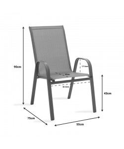 Τραπεζαρία Watson-Calan σετ 3τεμ pakoworld μέταλλο-textilene καφέ 60x60x70εκ