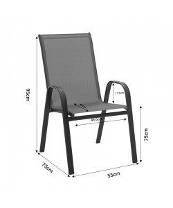 Τραπεζαρία Watson-Calan σετ 3τεμ pakoworld μέταλλο-textilene καφέ Φ60x70εκ