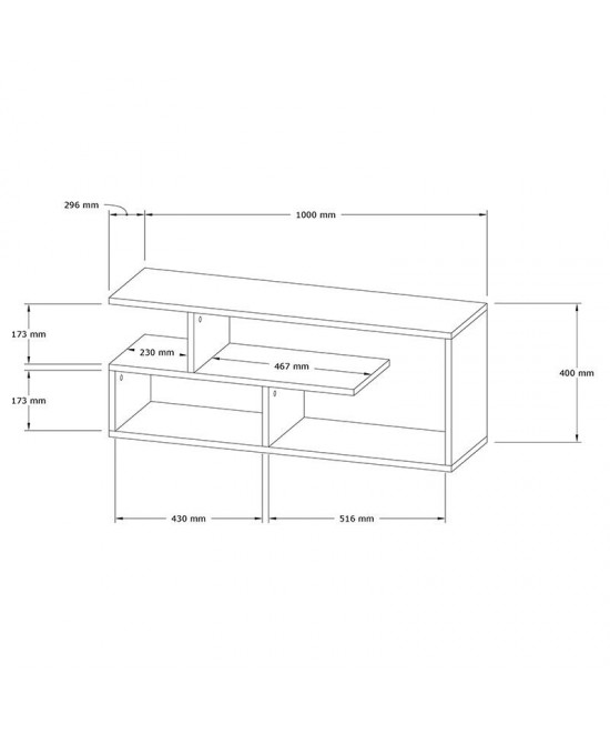 Έπιπλο τηλεόρασης Waldo pakoworld λευκό 100x29,5x40εκ