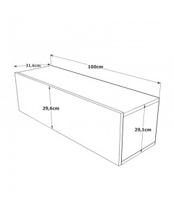 Έπιπλο τηλεόρασης επιτοίχιο Serit pakoworld λευκό-oak 100x31,5x29,5εκ