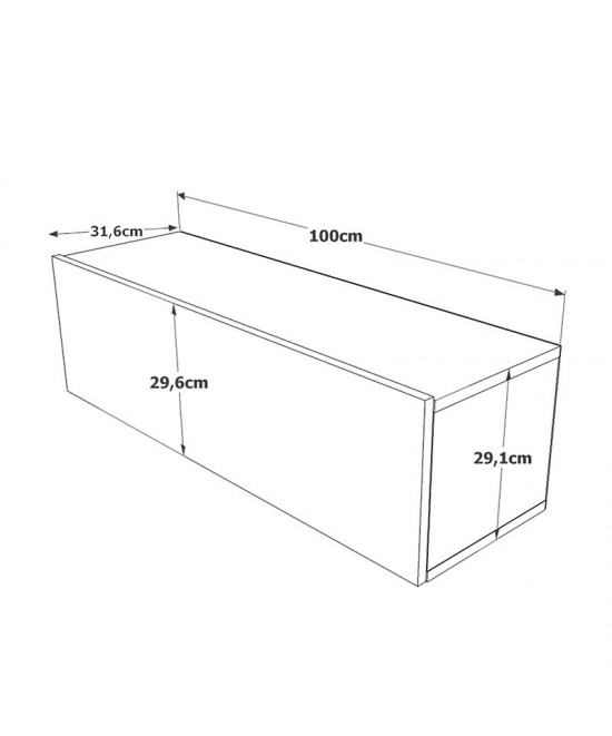 Έπιπλο τηλεόρασης επιτοίχιο Serit pakoworld λευκό-oak 100x31,5x29,5εκ