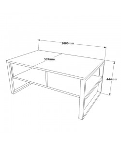 Τραπέζι σαλονιού Honora pakoworld oak-μαύρο 100x60x44,5εκ
