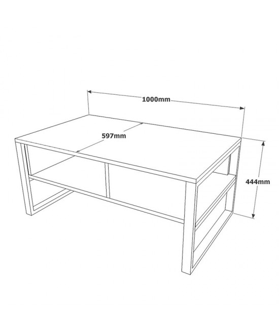 Τραπέζι σαλονιού Honora pakoworld oak-μαύρο 100x60x44,5εκ Τραπέζι σαλονιού Honora pakoworld oak-μαύρο 100x60x44,5εκ