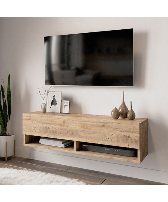 Έπιπλο τηλεόρασης επιτοίχιο Roscoe pakoworld oak 100x31,5x29,5εκ