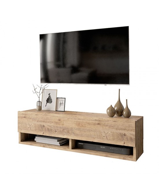 Έπιπλο τηλεόρασης επιτοίχιο Roscoe pakoworld oak 100x31,5x29,5εκ