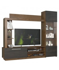 Σύνθετο σαλονιού June pakoworld καρυδί-wenge 204x35x177εκ