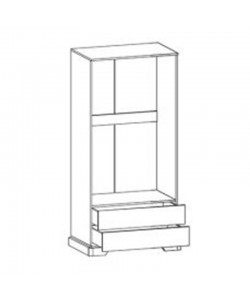 Ντουλάπα Jaden pakoworld δίφυλλη golden oak-λευκό antique 101x62x197,5εκ