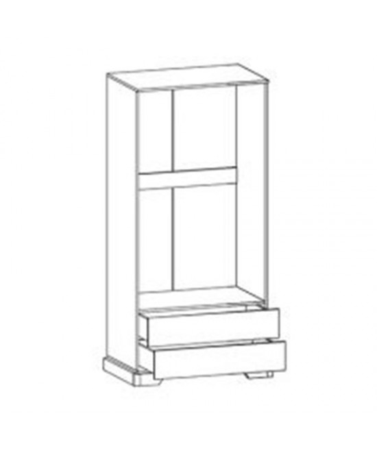 Ντουλάπα Jaden pakoworld δίφυλλη golden oak-λευκό antique 101x62x197,5εκ