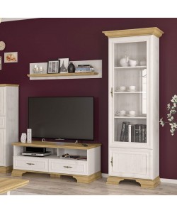 Βιτρίνα Jaden pakoworld golden oak-λευκό antique 70,5x43x197,5εκ