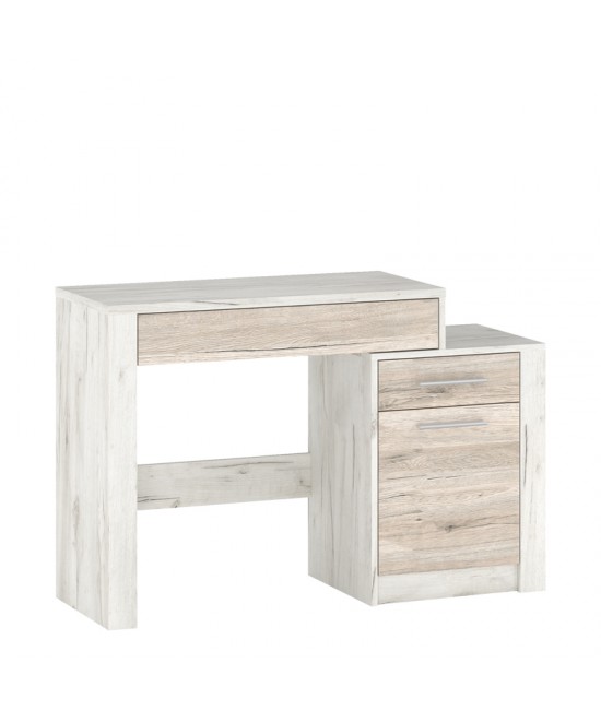 Τουαλέτα-καθρέπτης Neruda pakoworld λευκό antique-oak 114,5x39,5x76εκ