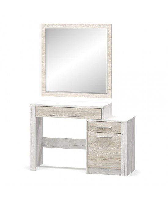 Τουαλέτα-καθρέπτης Neruda pakoworld λευκό antique-oak 114,5x39,5x76εκ