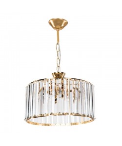 Φωτιστικό οροφής τρίφωτο PWL-0979 pakoworld Ε27 χρυσό-γυαλί Φ30x45εκ