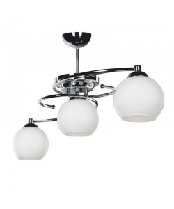 Φωτιστικό οροφής τρίφωτο PWL-0966 pakoworld Ε27 ασημί-λευκό 80x27x34.5εκ