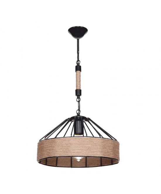 Φωτιστικό οροφής μονόφωτο PWL-0975 pakoworld Ε27 μαύρο-φυσικό Φ33x20εκ