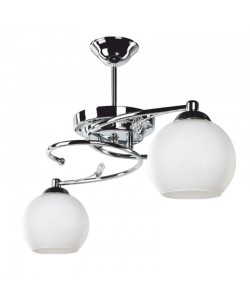 Φωτιστικό οροφής δίφωτο PWL-0966 pakoworld Ε27 ασημί-λευκό Φ67x38εκ