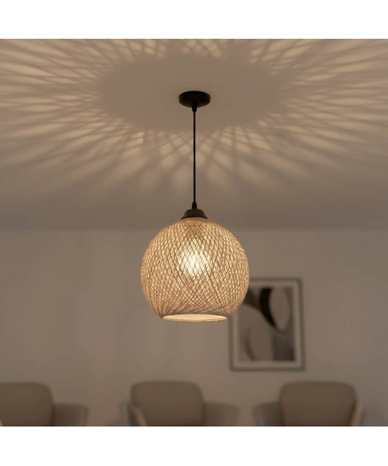 Φωτιστικό οροφής μονόφωτο PWL-0967 pakoworld Ε27 καφέ-μαύρο Φ22x65εκ