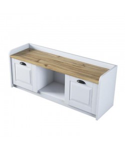 Έπιπλο εισόδου-παπουτσοθήκη Arthur I pakoworld 8 ζευγών λευκό-καρυδί 120x40x45εκ